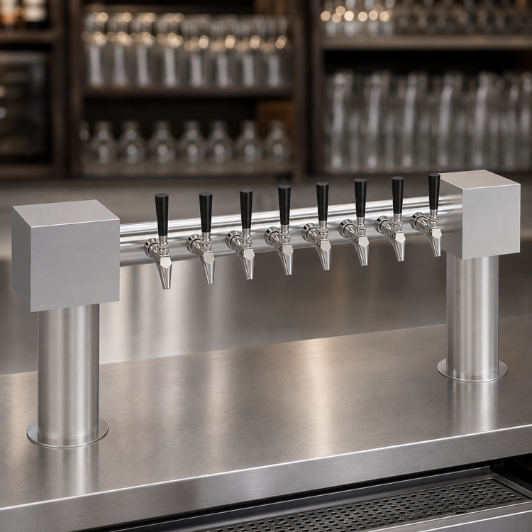 Product image #3 for Krowne Hammer Head 8-Faucet Glycol-Cooled Beer Tower, 40-Inch Countertop Mount, Brushed Stainless Steel
