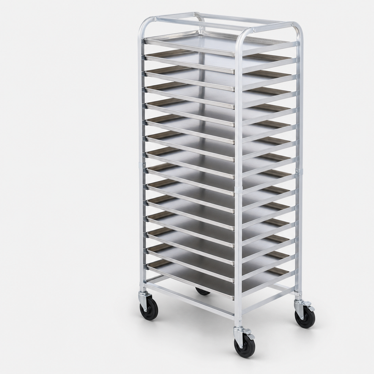 Product image #3 for Winco Mobile Side-Load Aluminum Sheet Pan Rack, 20 Full-Size Pan Capacity