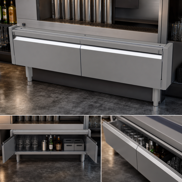 Product image #3 for Glastender 44-Inch Wide Underbar Add-On Cabinet Base with Two Hinged Doors