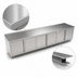 Thumbnail image #3 for John Boos 144 Inch x 30 Inch Enclosed Work Table with Cabinet Base, 16 Gauge Stainless Steel Top, 3 Hinged Doors, 1-1/2 Inch Rear Riser