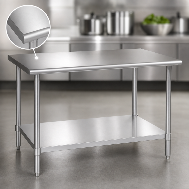 Product image #3 for Eagle Deluxe Series 60 Inch x 36 Inch Stainless Steel Top Work Table with Adjustable Undershelf