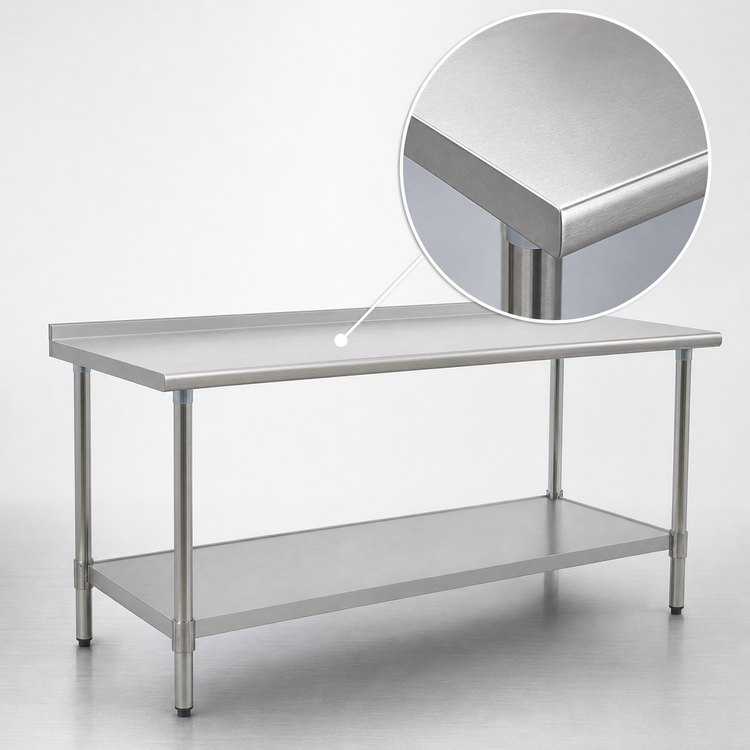 Product image #3 for Eagle Spec-Master 72-Inch x 36-Inch Stainless Steel Work Table with 1-1/2-Inch Rear Up-Turn and Adjustable Undershelf