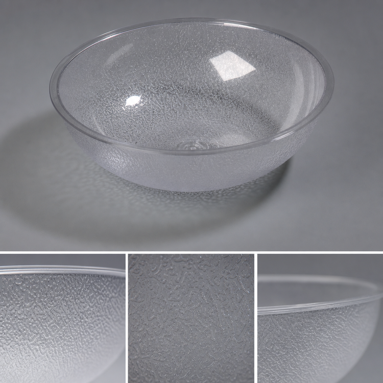 Product image #4 for Carlisle 3 Qt Clear Round Polycarbonate Pebbled Salad Bowl