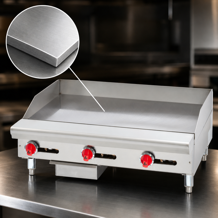 Product image #3 for American Range 48-Inch Countertop Gas Griddle with 1-Inch Smooth Steel Plate and Manual Controls