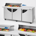 Thumbnail image #4 for Turbo Air Super Deluxe 72-5/8 Inch 3-Section Sandwich/Salad Mega Prep & Work Station with Slide-Back Lid, 15-Pan Capacity