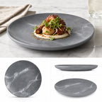 Thumbnail image #3 for American Metalcraft MCP9GM 9-Inch Round Coupe Melamine Plate, Matte Marble Gray Case of 48