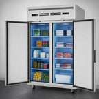Thumbnail image #3 for Everest Refrigeration ESRF2A 2-Section Dual-Temperature Reach-In Refrigerator/Freezer, 22 Cu. Ft. Each, Top-Mounted Self-Contained, Stainless Steel