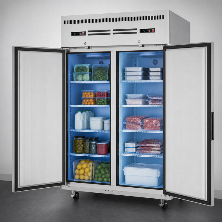 Product image #3 for Everest Refrigeration ESRF2A 49-5/8 Inch Dual Temperature 2-Section Reach-In Refrigerator/Freezer Combo