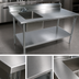 Thumbnail image #3 for John Boos 60-Inch Prep Sink Table with Left Bowl, 5-Inch Backsplash, Faucet and Galvanized Base