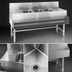 Thumbnail image #3 for Eagle Spec-Bar B4-3-L-19 Three-Compartment Underbar Sink — 48 Inches W x 19 Inches D x 37 Inches H (Left Drainboard)