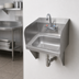Thumbnail image #3 for John Boos Pro-Bowl Wall-Mounted Stainless Steel Hand Sink, 14 x 10 x 5 Inch Bowl, Faucet Included