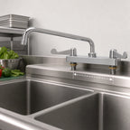 Thumbnail image #3 for T&S Brass equip 5F-8CWX12 8-Inch Center Deck-Mount Workboard Faucet with 12-Inch Swing Spout, Ceramic Valves, Wrist Handles