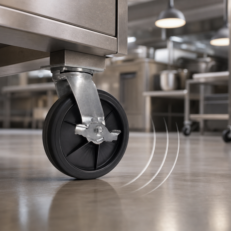 Product image #3 for Rubbermaid Commercial Products Executive Series 8-Inch Swivel Polyurethane Quiet Plate Caster