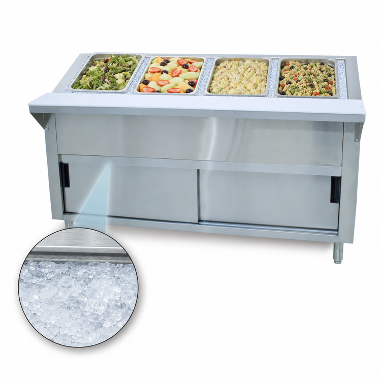 Product image #3 for Advance Tabco Triumph (Supreme) Ice-Cooled Serving Counter, 4-Pan, 62-7/16 Inch Wide