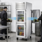 Thumbnail image #3 for True Mfg. - General Foodservice SPEC SERIES STG1RPT-2HG-1S-HC One-Section Pass-Thru Reach-In Refrigerator, 2 Glass Half Doors, Stainless Rear Door