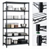 Thumbnail image #3 for Quantum Stationary Wire Shelving Starter Kit, 60 x 24 x 74 Inches, 5 Shelves, Black Epoxy Antimicrobial Finish