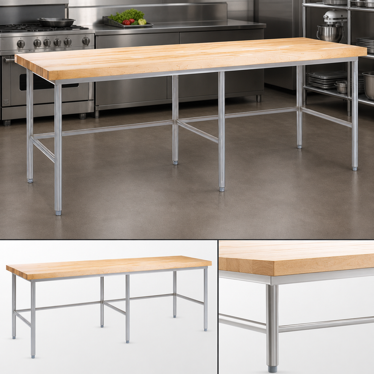 Product image #3 for John Boos Stainless Steel Baker's Table Frame for 84"W x 36"D Top