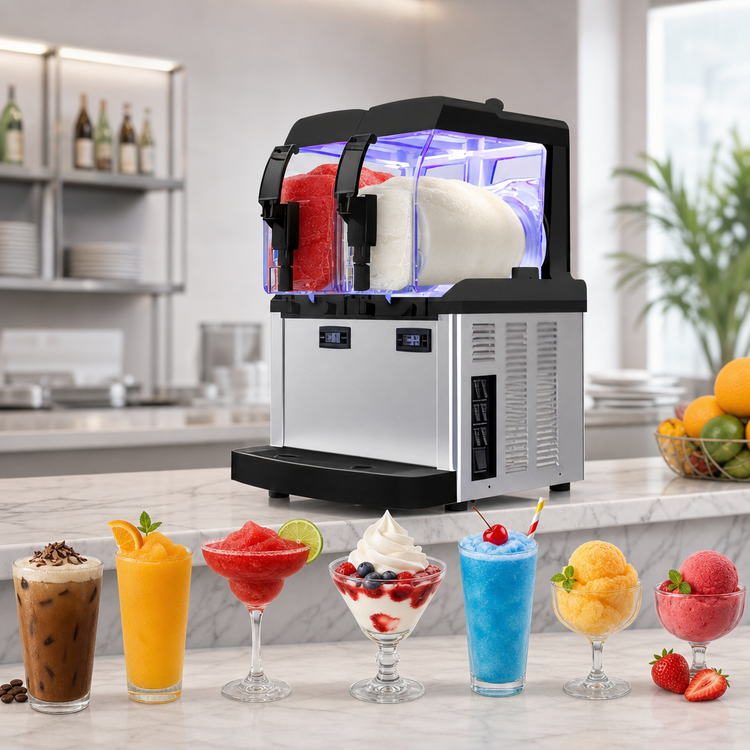 Product image #3 for Crathco SP 2 LED UV 2-Bowl Countertop Frozen Granita and Cold Cream Dispenser