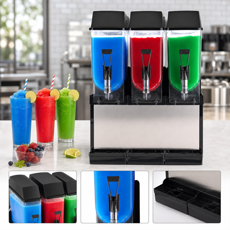 Product image #3 for Crathco Frosty 3 Countertop Triple Bowl Frozen Granita Dispenser