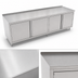 Thumbnail image #3 for John Boos Enclosed Cabinet Base Work Table with 3 Hinged Door Sets, 132 x 30 Inches, 16-Gauge Stainless Steel Top