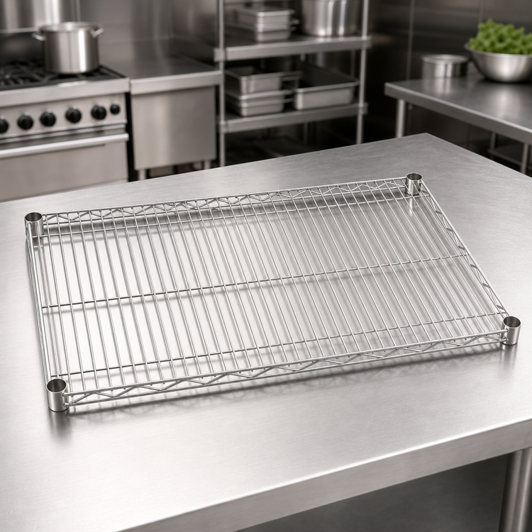Product image #3 for Quantum 30 x 24 Inch 304 Stainless Steel Wire Shelf, 600-800 lb. Capacity