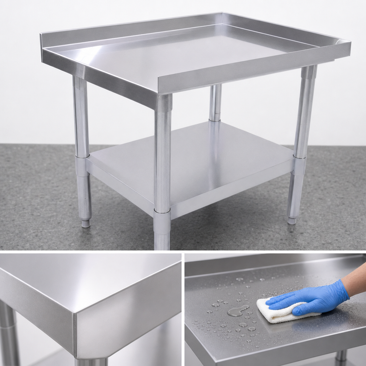 Product image #3 for Omcan Standard Series 60 in. x 30 in. Stainless Steel Equipment Stand with Galvanized Undershelf