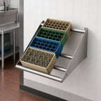 Thumbnail image #3 for Klinger's Trading TSW1962 Wall-Mounted Tubular Glass Rack Sorting Shelf, 62"W x 18-1/2"D, 304 Stainless Steel