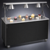 Thumbnail image #3 for Vollrath 2-Series Affordable Portable 46-Inch Mobile 3-Pan Non-Refrigerated Cold Food Station with Buffet Breath Guard and Sliding Door Storage Base