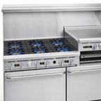 Thumbnail image #3 for Imperial (Middleby) Pro Series IR-6-RG24 60-Inch Gas Restaurant Range with 6 Open Burners, 24-Inch Griddle/Broiler, 2 Standard Ovens