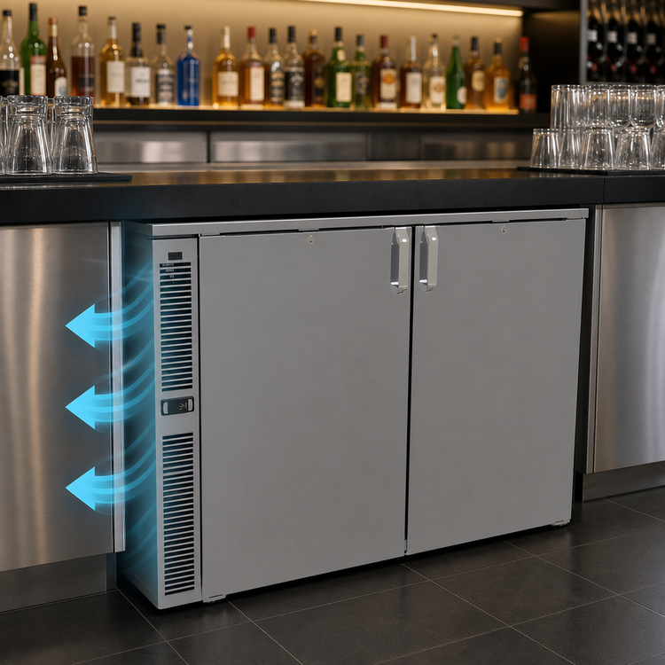 Product image #3 for Glastender C1SB48 48-Inch Two-Section Side-Serviced Back Bar Cooler