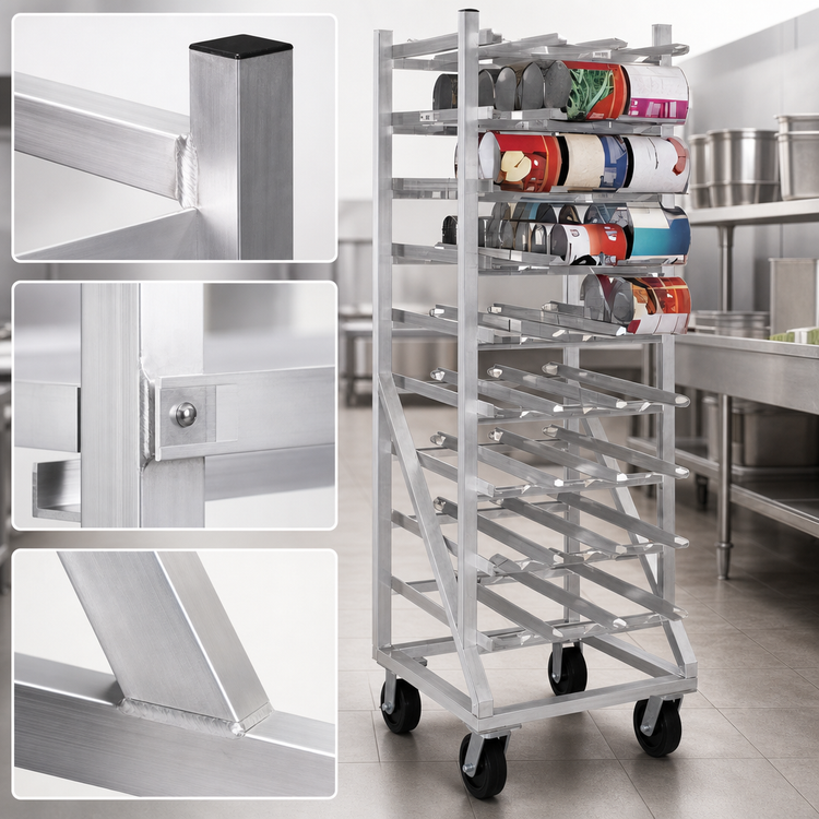 Product image #3 for New Age Heavy-Duty Full-Size Mobile Aluminum Can Rack with Casters