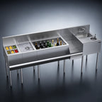 Thumbnail image #4 for Krowne Royal Series KR24-MX84 84-Inch Zero-Step Underbar Speed Station with Sink, Center Ice Bin & Glass Rinser