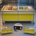 Thumbnail image #3 for Eagle Group Director's Choice DCS4-HCFU-B 64-Inch 4-Pan Mobile Dual-Temperature Hot/Cold Food Table