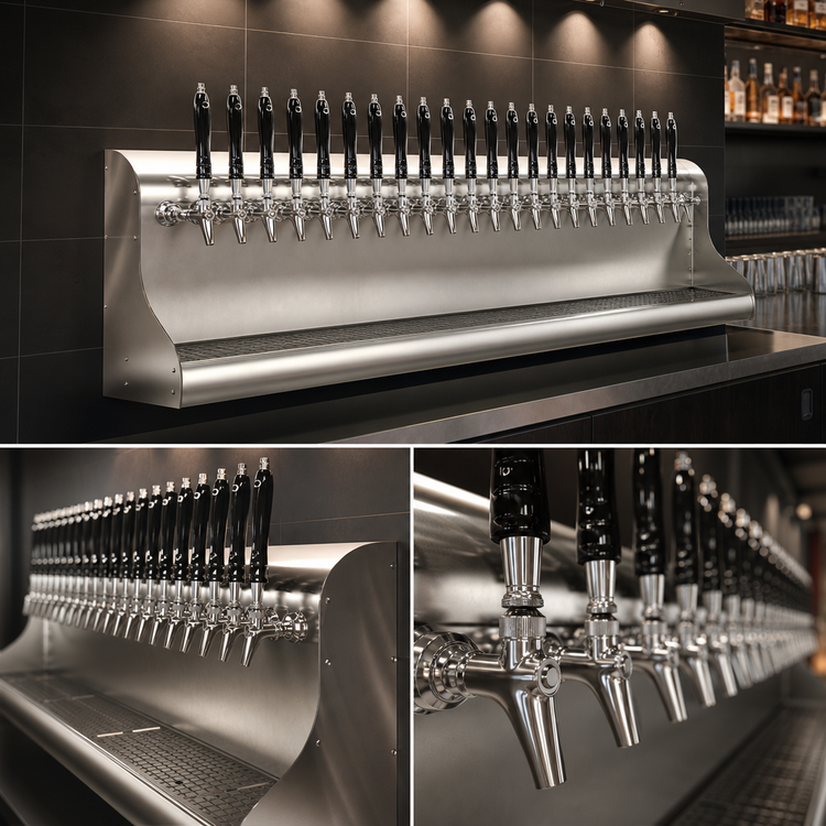 Product image #3 for Perlick 31-Faucet 93-Inch Modular Wall-Mount Glycol-Cooled Draft Beer Dispensing Tower