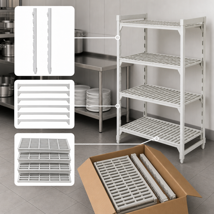 Product image #4 for Cambro Camshelving Premium 4-Shelf Vented Stationary Starter Unit, 18 x 36 x 64 Inches