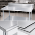 Thumbnail image #3 for 48-Inch x 30-Inch 18-Gauge 400 Series Stainless Steel Reinforced Top Work Table with 5-Inch Backsplash and Undershelf