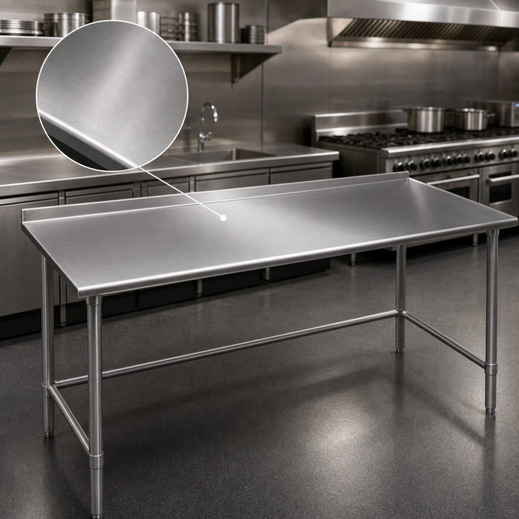 Product image #3 for Eagle Budget Series UT3672GTB 72 Inches x 36 Inches 430 Stainless Steel Top Open-Base Work Table