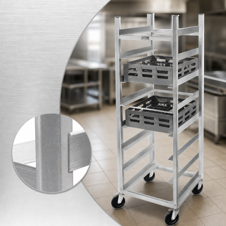 Product image #3 for Dinex Econoline Aluminum Rack, 8-Pan Capacity, 8-Inch Centers