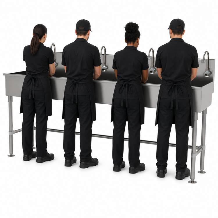 Product image #3 for 96-Inch Freestanding Multiwash Hand Sink with 4 Electronic Faucets