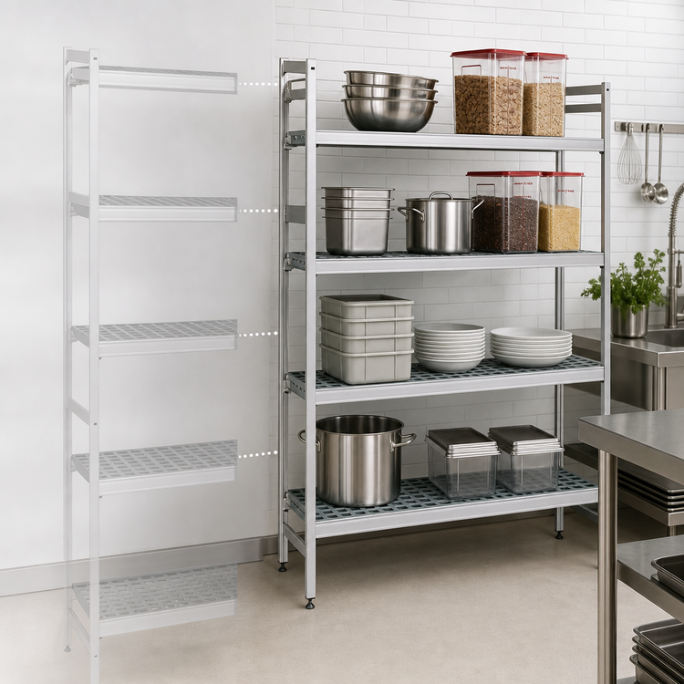 Product image #3 for Fermostock 5-Tier Polymer Shelving Unit Expansion Kit, 26W x 14D x 83H