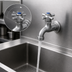 Thumbnail image #3 for Heavy-Duty Wall-Mount Self-Closing Single Sink Faucet with 4-Arm Handle