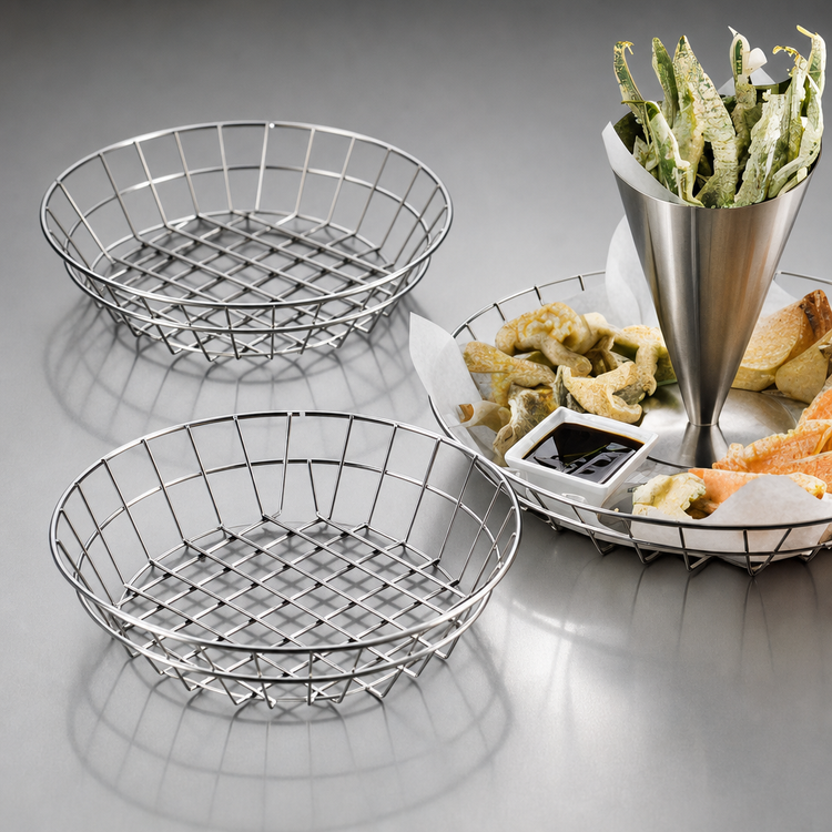Product image #3 for American Metalcraft 12-Inch Round Stainless Steel Wire Serving Basket