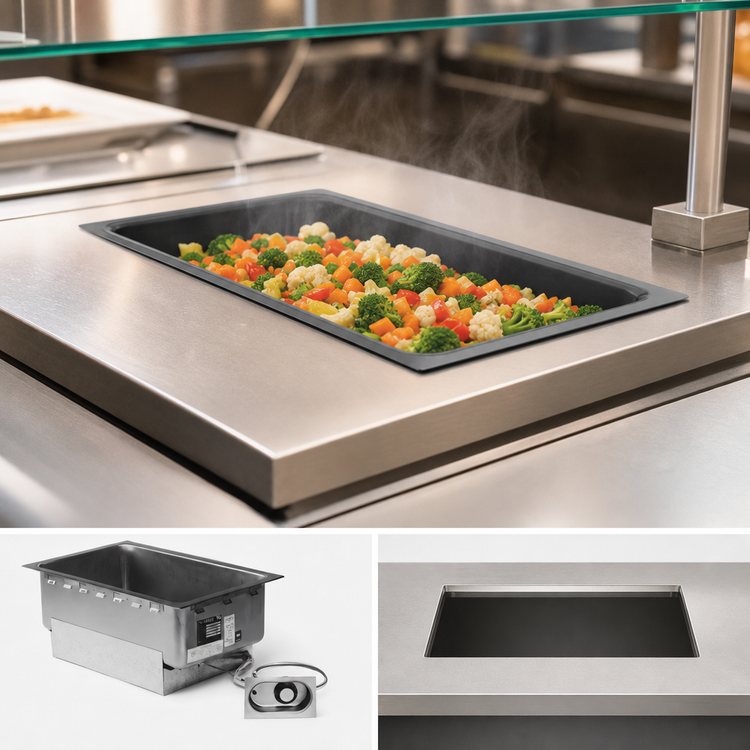 Product image #3 for Eagle Group Drop-In Rectangular Hot Well Food Warmer, 1 Full-Size 12 x 20 Pan Opening, Wet or Dry, 120V