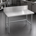 Thumbnail image #3 for Advance Tabco 84 Inch x 24 Inch 14 Gauge 304 Stainless Steel Work Table with 10 Inch Backsplash and Galvanized Open Base