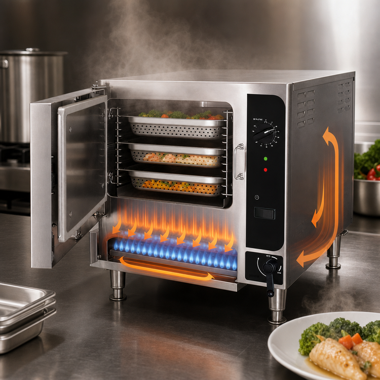 Product image #3 for Cleveland SteamChef 3 High-Speed Countertop Gas Boilerless Convection Steamer, 1 Compartment, 3 Full-Size Pan Capacity