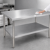 Thumbnail image #3 for Heavy-Duty 84-Inch x 30-Inch 18/430 Stainless Steel Flat Top Work Table with Galvanized Legs and Adjustable Undershelf
