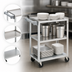 Thumbnail image #3 for Stainless Steel 3-Shelf Utility Bus Cart, 300 lb Capacity