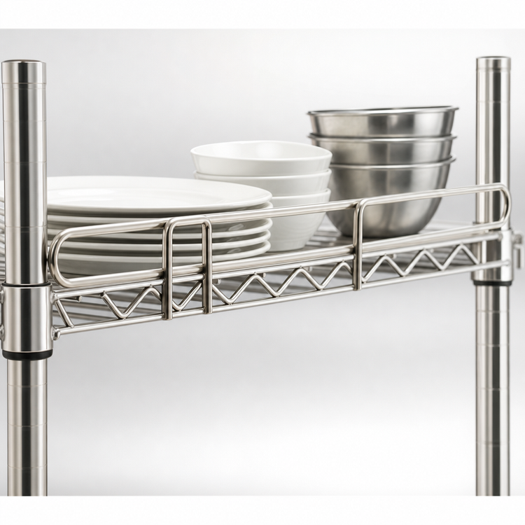 Product image #3 for Eagle Group 72-Inch x 4-Inch Stainless Steel Wire Shelf Ledge