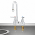 Thumbnail image #3 for T&S Brass Deck-Mounted Lavatory Faucet, 4-Inch Centers, Rigid Gooseneck, Lever Handles, Low-Lead, 2.2 GPM