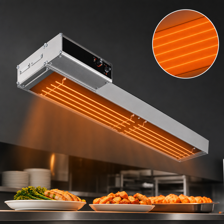 Product image #3 for Hatco Glo-Ray® High Watt Dual Infra-Black Lighted Strip Heater, 66 Inch, 240V, Aluminum